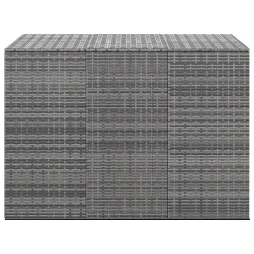 Szürke polyrattan kerti párnatartó doboz 145 x 100 x 103 cm