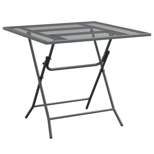 Antracitszürke expandált fém hálós kerti asztal 80 x 80 x 72 cm