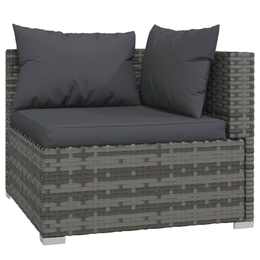 3 részes szürke polyrattan kerti ülőgarnitúra párnákkal