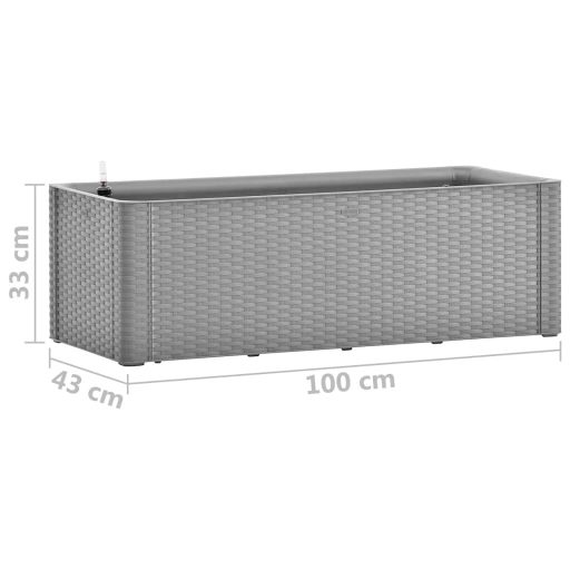 Szürke kerti magaságyás öntözőrendszerrel 100 x 43 x 33 cm