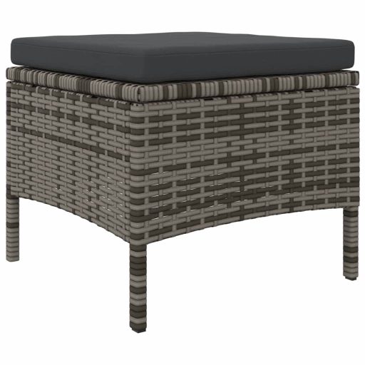 2 személyes szürke polyrattan kerti kanapé asztallal/székkel