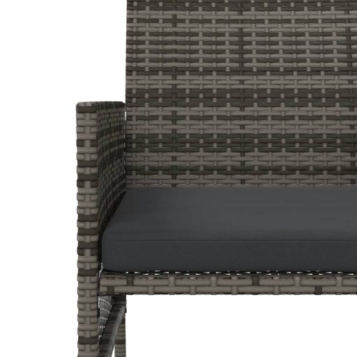 2 személyes szürke polyrattan kerti kanapé asztallal/székkel