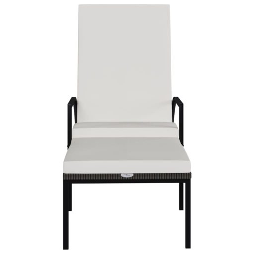 Barna polyrattan napozóágy lábtartóval