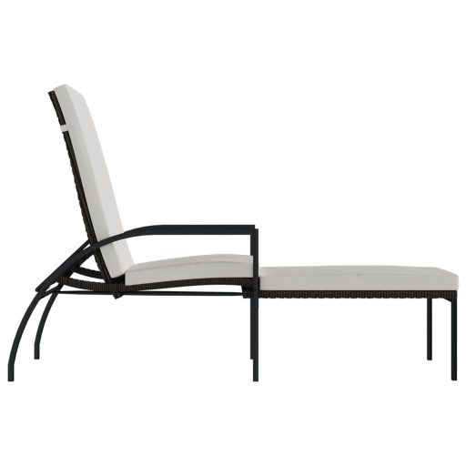 2 db barna polyrattan napozóágy lábtartóval