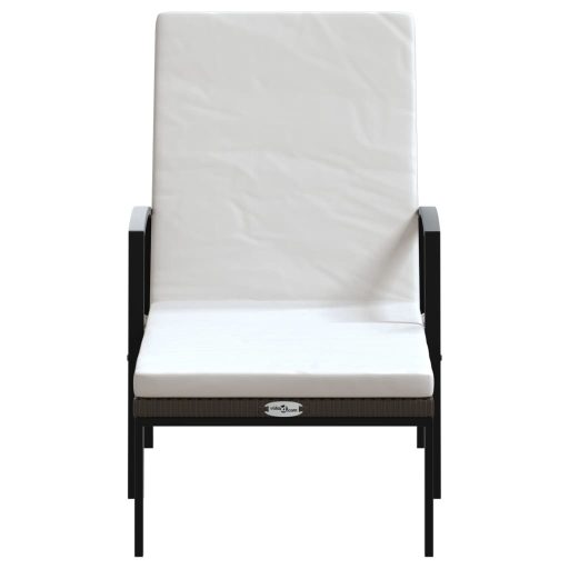 2 db barna polyrattan napozóágy asztallal