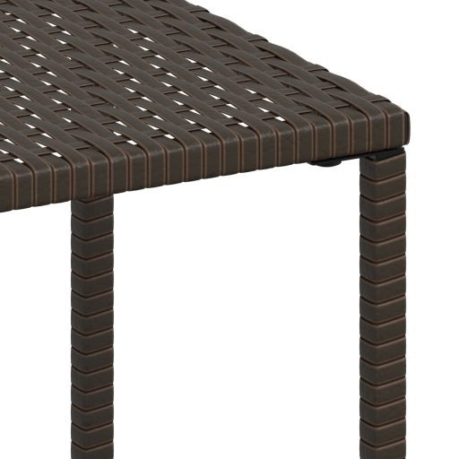 2 db barna polyrattan napozóágy asztallal