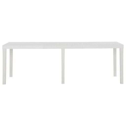 Fehér polipropilén kerti asztal 220 x 90 x 72 cm