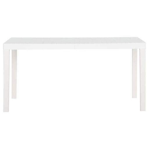 Fehér polipropilén kerti asztal 150 x 90 x 72 cm