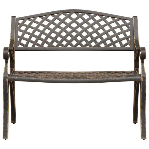 Bronzszínű öntött alumínium kerti pad 102 cm