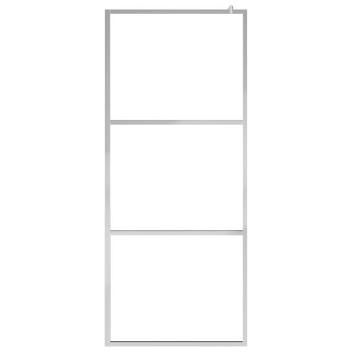 Króm ESG üveg és alumínium zuhanyfal polccal 90 x 195 cm