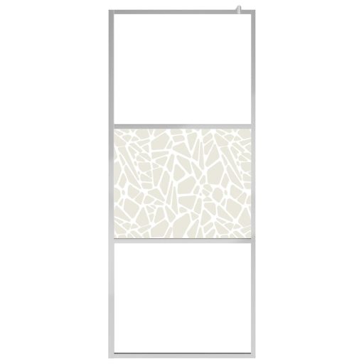 Króm ESG üveg és alumínium zuhanyfal polccal 115x195 cm