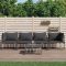 5 részes antracitszürke polyrattan kerti ülőgarnitúra párnákkal