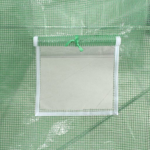 Zöld acélvázas melegház 20 m² 10 x 2 x 2 m