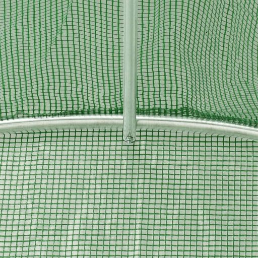 Zöld acélvázas melegház 28 m² 14 x 2 x 2 m