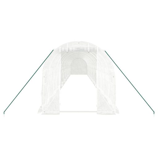 Fehér acélvázas melegház 32 m² 16 x 2 x 2 m