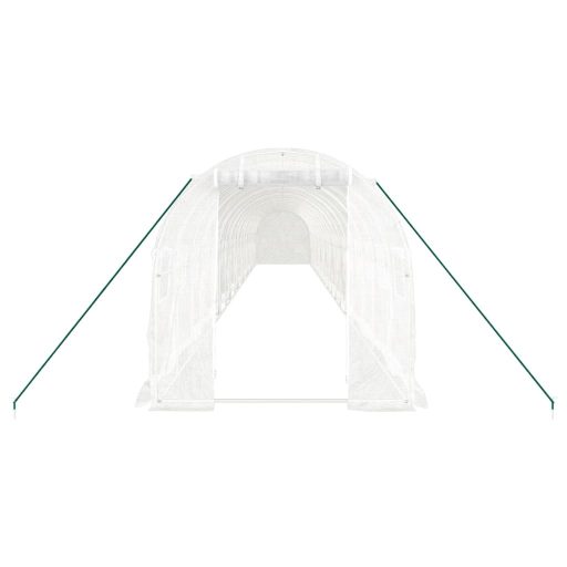 Fehér acélvázas melegház 36 m² 18 x 2 x 2 m