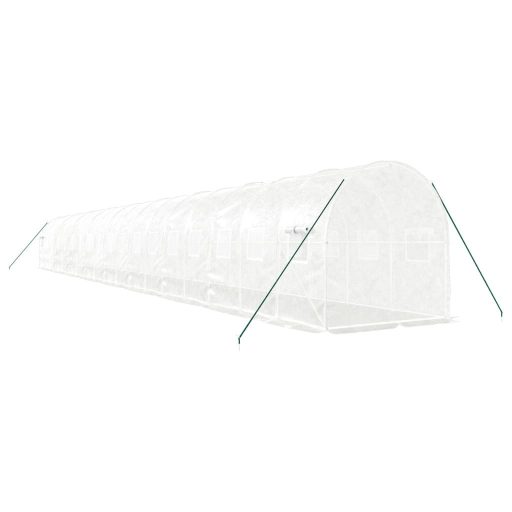Fehér acélvázas melegház 36 m² 18 x 2 x 2 m