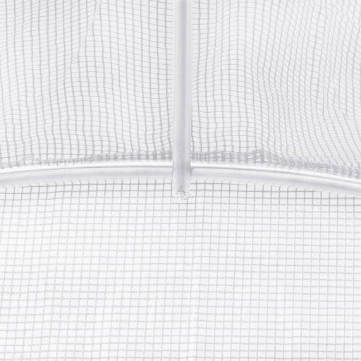 Fehér acélvázas melegház 36 m² 18 x 2 x 2 m