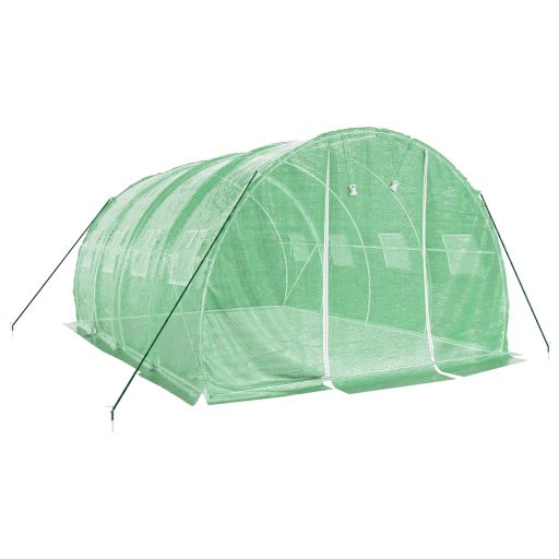 Zöld acélvázas melegház 12 m² 4 x 3 x 2 m