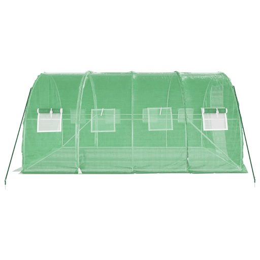 Zöld acélvázas melegház 12 m² 4 x 3 x 2 m