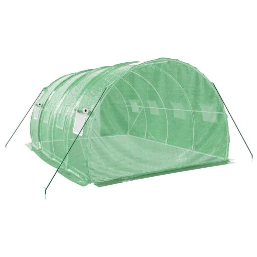 Zöld acélvázas melegház 12 m² 4 x 3 x 2 m