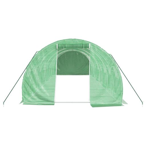 Zöld acélvázas melegház 24 m² 8 x 3 x 2 m