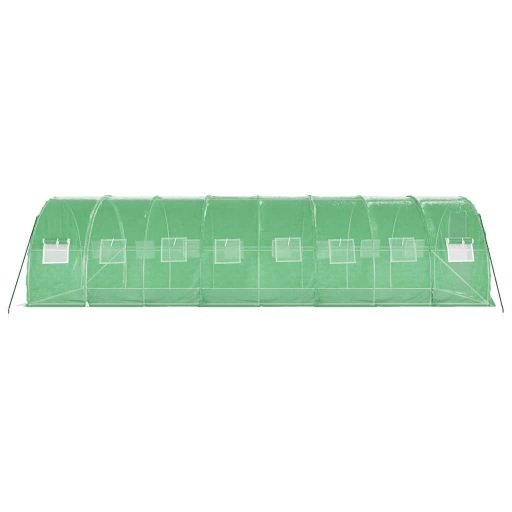 Zöld acélvázas melegház 24 m² 8 x 3 x 2 m