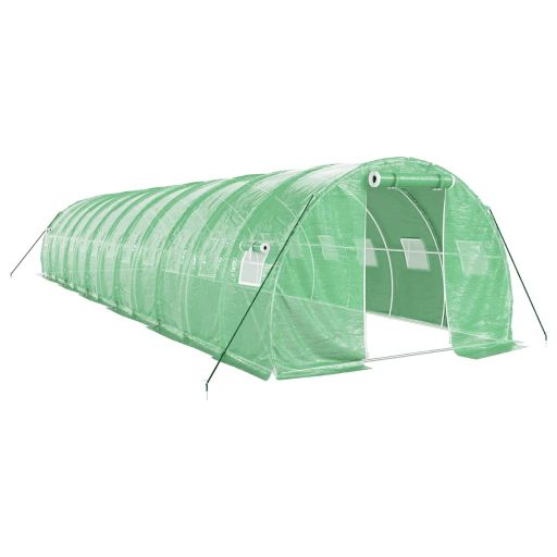 Zöld acélvázas melegház 36 m² 12 x 3 x 2 m