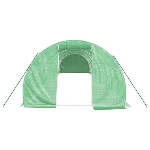 Zöld acélvázas melegház 36 m² 12 x 3 x 2 m
