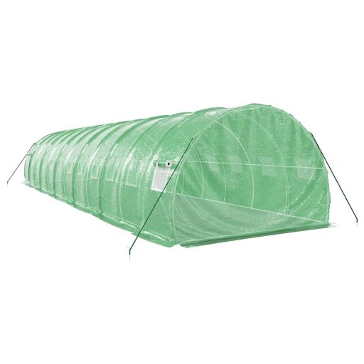 Zöld acélvázas melegház 36 m² 12 x 3 x 2 m