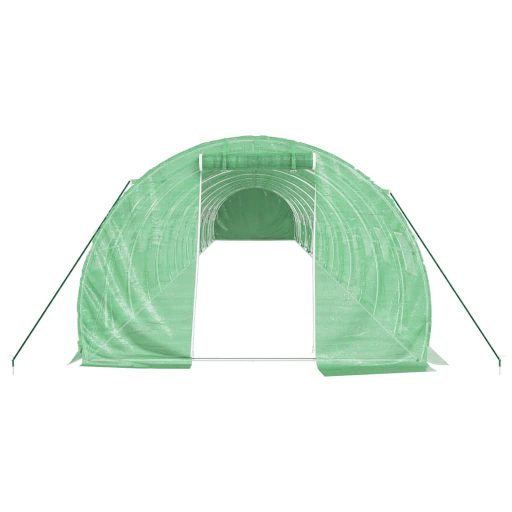Zöld acélvázas melegház 48 m² 16 x 3 x 2 m