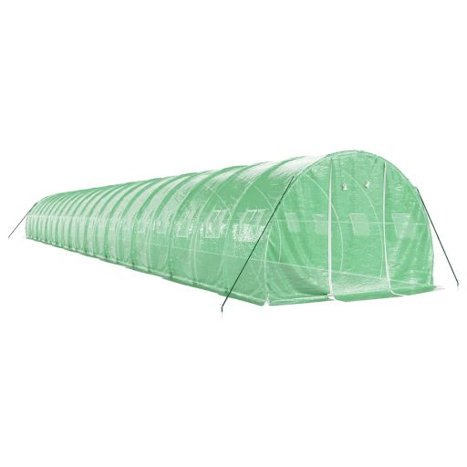 Zöld acélvázas melegház 60 m² 20 x 3 x 2 m