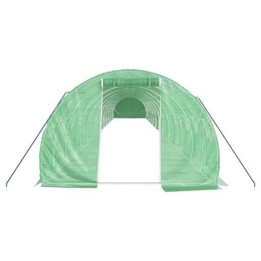 Zöld acélvázas melegház 66 m² 22 x 3 x 2 m