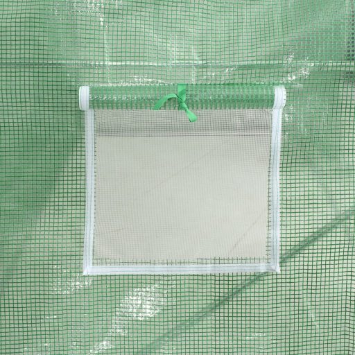 Zöld acélvázas melegház 66 m² 22 x 3 x 2 m