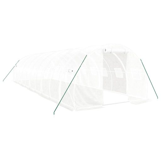 Fehér acélvázas melegház 30 m² 10x3x2 m