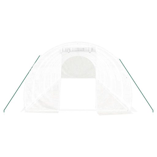 Fehér acélvázas melegház 30 m² 10x3x2 m
