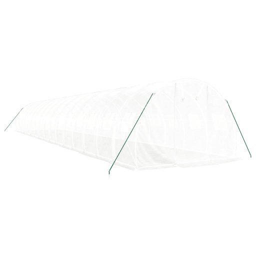 Fehér acélvázas melegház 48 m² 16 x 3 x 2 m