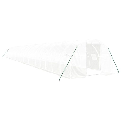Fehér acélvázas melegház 66 m² 22x3x2 m