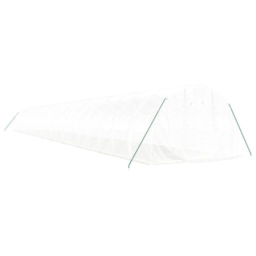 Fehér acélvázas melegház 66 m² 22x3x2 m