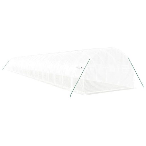 Fehér acélvázas melegház 66 m² 22x3x2 m