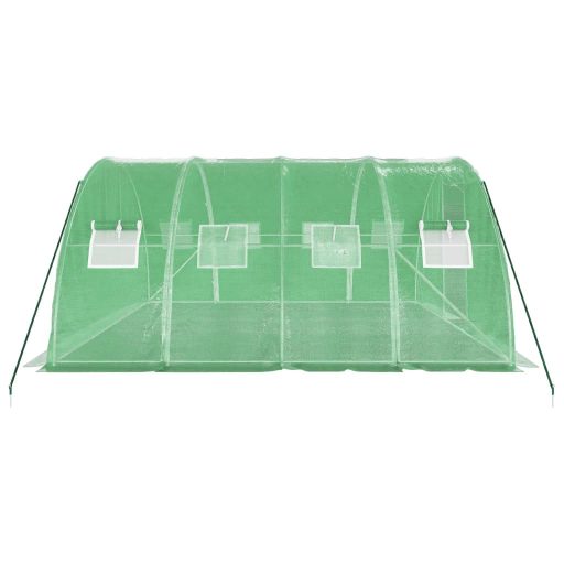 Zöld acélvázas melegház 16 m² 4 x 4 x 2 m