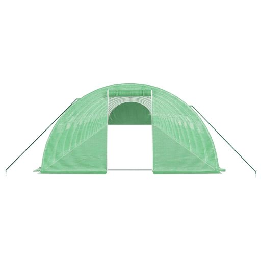 Zöld acélvázas melegház 72 m² 18 x 4 x 2 m