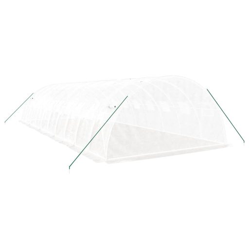 Fehér acélvázas melegház 40 m² 10x4x2 m