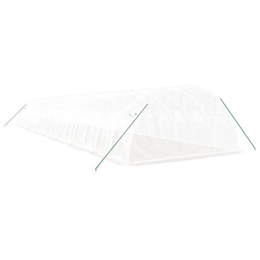 Fehér acélvázas melegház 64 m² 16 x 4 x 2 m