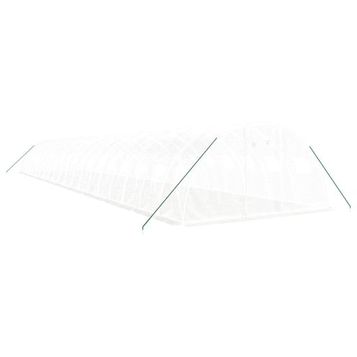 Fehér acélvázas melegház 80 m² 20x4x2 m