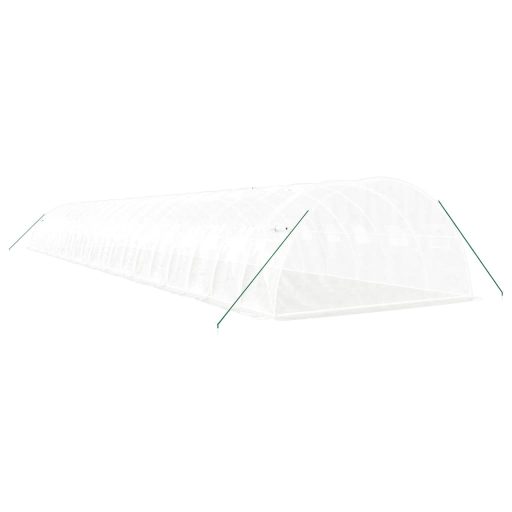 Fehér acélvázas melegház 80 m² 20x4x2 m