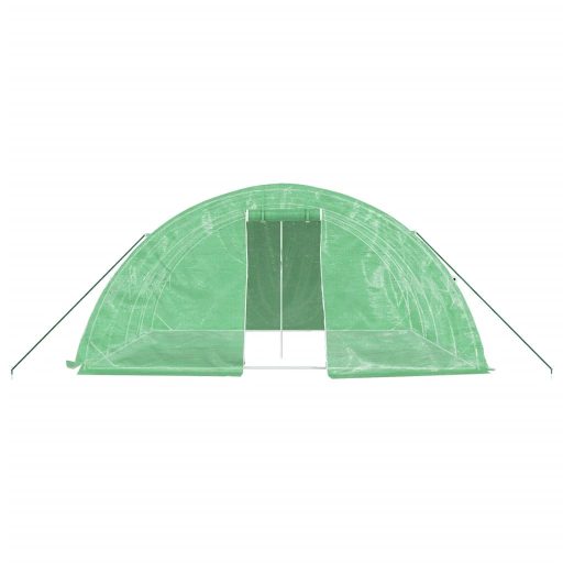 Zöld acélvázas melegház 20 m² 5 x 4 x 2,3 m