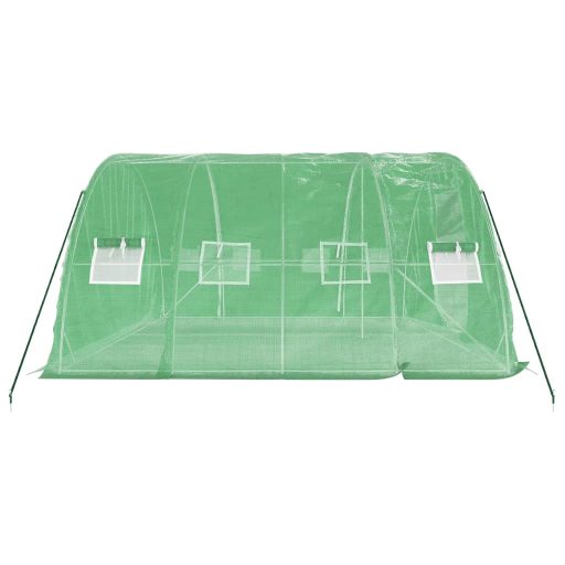 Zöld acélvázas melegház 20 m² 5 x 4 x 2,3 m