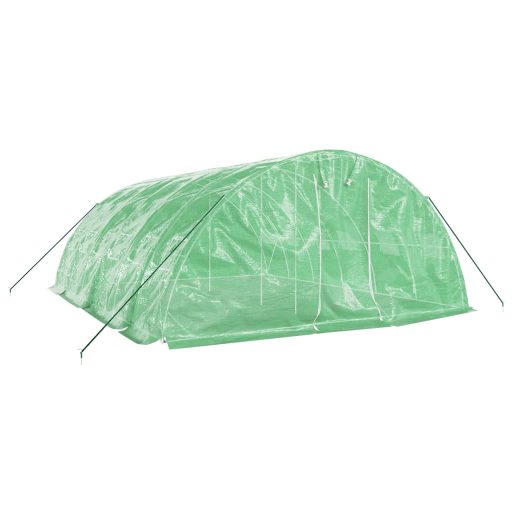 Zöld acélvázas melegház 30 m² 6 x 5 x 2,3 m