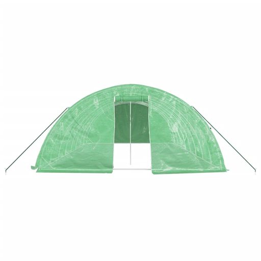 Zöld acélvázas melegház 40 m² 8 x 5 x 2,3 m